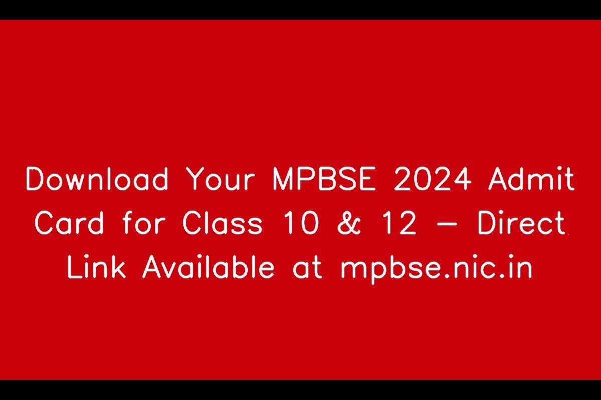 MPBSE Admit Card 2024